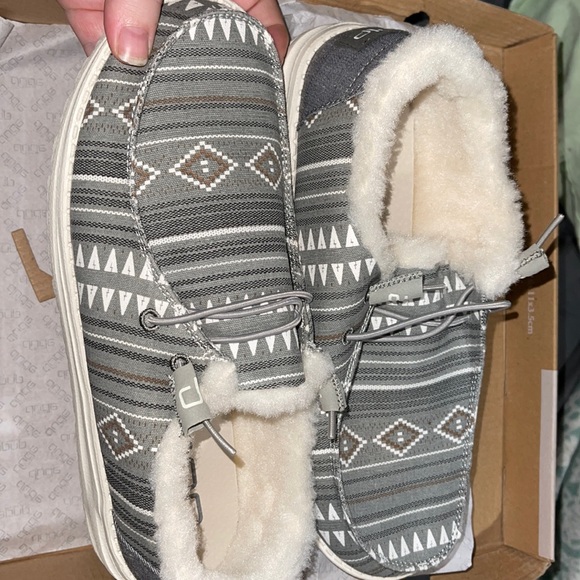 Baskets Femme Hey Dude Wendy Boho - Gris, Tissu, Léger Et Confortable, Neuf Avec Boîte